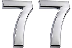 COBATA 2.75 Inch Adhesive House Numbers, Mailbox numbers, Street Door Numbers, Self-stick Address Signs for Apartments, Double Silver Number 7