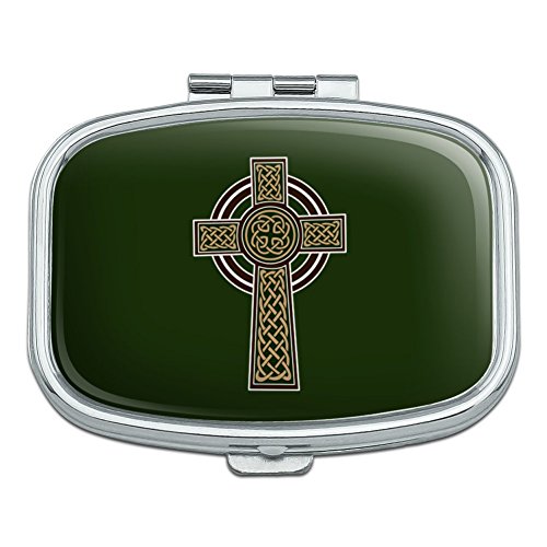Celtic Christian Cross Irish Ireland Rectangle Pill Case Trinket Gift Box