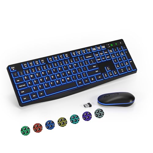 Wireless Keyboard Mouse Combo Lovaky Full-sized