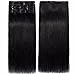 Standard Weft 8 Inch 65g Clip in 100% Real Remy Human Hair Extensions 8 Pieces 18 Clips #1 Jet Black