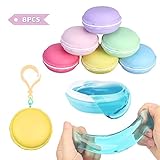 Crystal clay, FUNTOK Macaroon Slime kit Mud Putty Toy Soft Squeeze Squishy Jelly Pudding Toy Scented Stress Relief Toy For Kids Education 8PCS