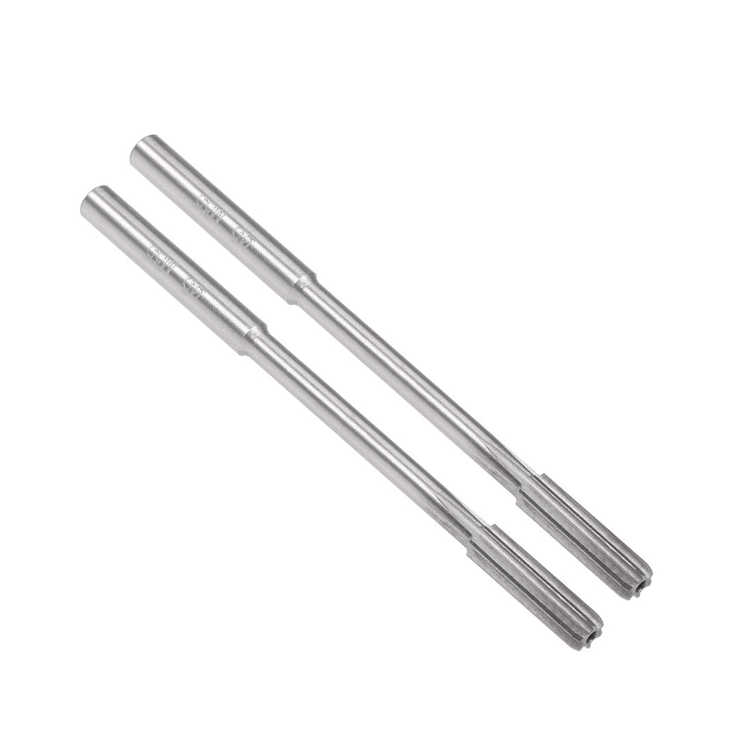 sourcing map 5mm Chucking Reamer, HSS Cobalt M35 Lathe Machine Reamer D4 6 Straight Flutes, Round Shank Milling Cutting Tool, for Stainless Steel Alloy Copper Metal, 2pcs