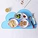 Jypc 1PC Kids Silicone Cloud Placemat Dinnerware Table Mat Washable Portable Place Mat(Turquoise)