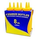 New Star 26467 Plastic Squeeze Bottle, 8-Ounce, Yellow, Set of 6 (Kitchen)