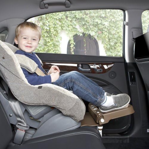 [KneeGuardKids2] Car Seat Footrest, Booster Seat Footrest (Brown - rubber coating) by inGarden