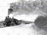 VINTAGE PHOTOGRAPHY STEAM TRAIN WINTER SNOW FINE ART PRINT POSTER CC2402