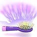 Detangling Brush with a Mirror - Soft Bristle- Straightening Detangler- for All Hair Types (Purple)