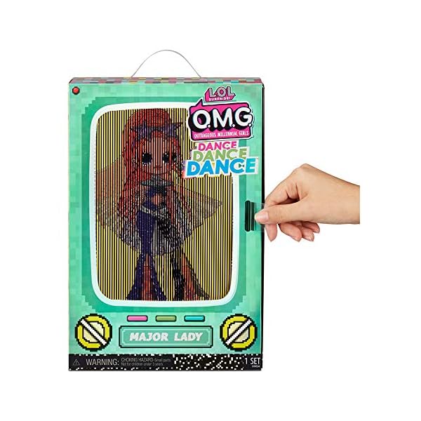 LOL Surprise OMG Dance Dance Dance Major Lady Fashion Doll, with 15 Surprises, Designer Clothes, Magic Blacklight…