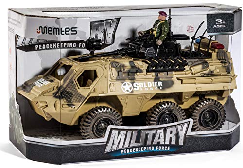 Memtes Military Fighter Army Truck Tank Toy with Mini Army Soldier with Lights and Sound