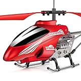 Ancesfun Mini RC Helicopter, Remote Control Helicopter with Gyro and LED Lights for Kids and Adults, 3.5 Channel, Cool Helicopter Toy Indoor & Outdoor for Plane Fans, Red