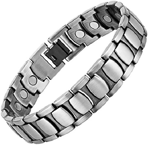 Silver Copper Bracelet with Magnets - 13,4 cm