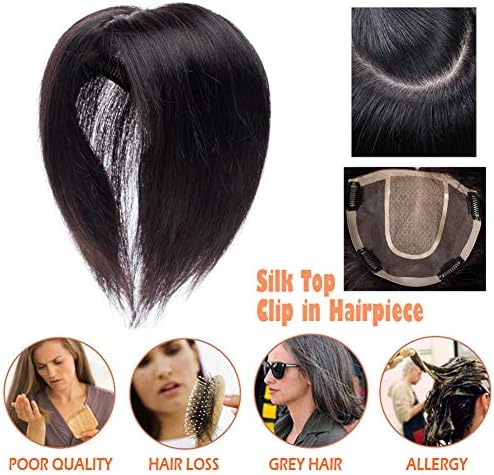 Silk Base Top Hairpiece Human Hair Clip in Topper for Women Hand-made Toupeer Thinning Hair Blonde Black Brown 6-20 inch