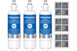 Waterdrop ADQ36006101 Replacement for LG® LT700P® Refrigerator Water Filter, Kenmore® 9690, 469690, ADQ36006102, LFXS30766S, RFC1200A, FML-3 and LT120F® Fresh Air Filter, 3 Combo