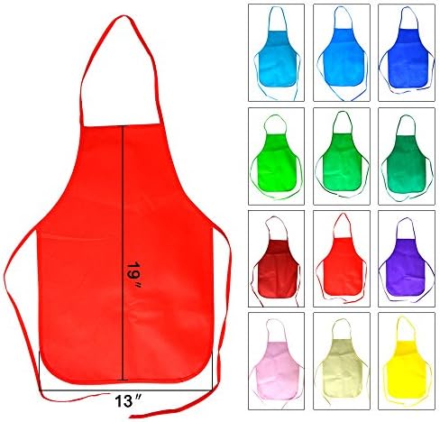 Xixihaha Children's Artists Fabric Aprons 12 Pack Assorted Colors Art Craft Smock Aprons Children Toddler Painting Aprons Kids Non-woven Fabric Aprons for Kitchen and Classroom, Art Painting Activity