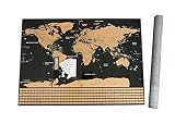 FOSSA Scratch Off World Map Wall Poster. Large 32" x 23" Mark and Track Your Travel for Travelers