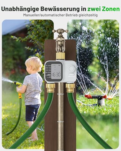 Unistyle Irrigation Computer 2 Outputs | New Edition 2026 - Automatic Garden Watering, Easy and Intuitive Operation, Brass Connection in Heavy Design, Flexible Irrigation Programs