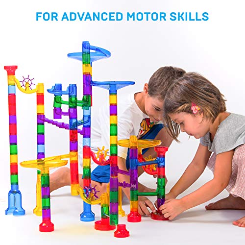 Stoie's Marble Run Set - 109 Full Pieces - Marble Maze Race Track Game for Kids 4, 5, 6 Years Old - STEM Building Toy for Boys and Girls