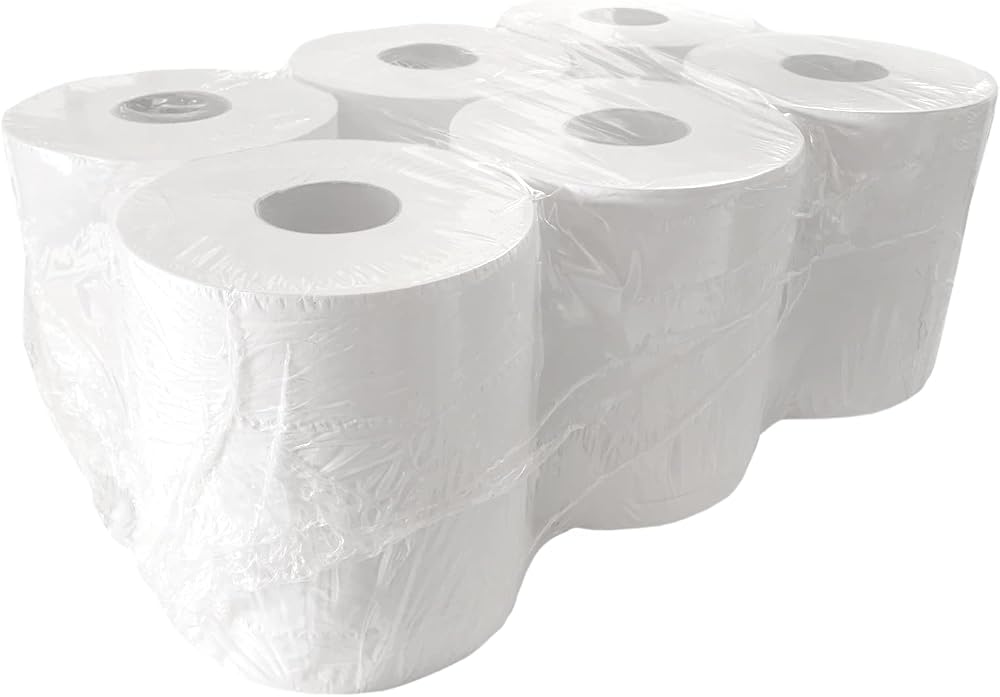 Ideal 365 White 2 Ply Embossed Centre Feed Paper Rolls 6 x 2 Ply Case