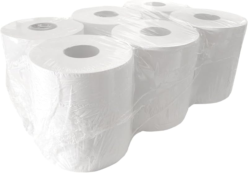 Ideal 365 White 2 Ply Embossed Centre Feed Paper Rolls 6 x 2 Ply Case