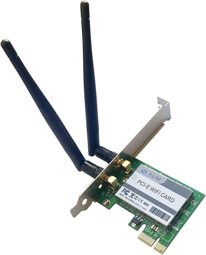 XUM PCIe WiFi Card 5GHz/2.4GHz 300mbps Wireless Network Card Bluetooth Windows