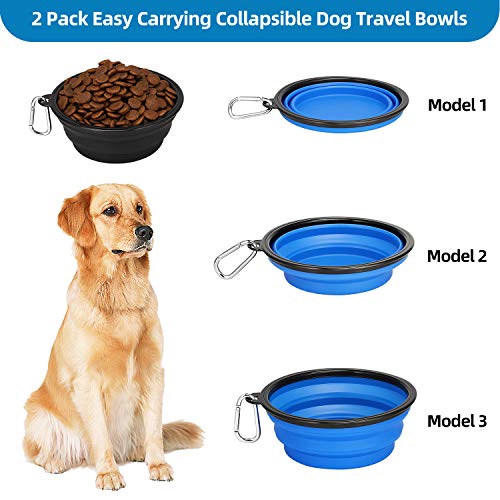 Kytely Large Collapsible Dog Bowl 2 Pack, 34oz Foldable Dog Travel Bowls, Portable Dog Water