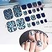 6 Sheets Full Toe Nail Wraps Art Polish Stickers Decal Strips Adhesive False Nail Design Manicure Set With 1Pc Nail Buffers Files For Women Girls