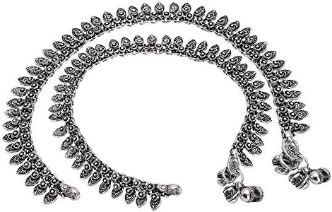 Archiecs Creations Women's Oxidized Metal Ethnic Anklet