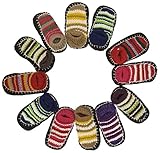 Kids Knit Booties, 12 Pairs, Indoor Non Slip House