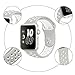 OULUOQI 42mm Soft Silicone Replacement Band with Ventilation Holes for Apple Watch Nike+, Series 2, Series 1, Sport , Edition, M/L Size ( Silver / White )