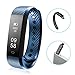 Diggro ID115HR Smart Bracelet Heart Rate Bluetooth 4.0 Sports Pedometer Calorie IP67 Waterproof Sleep Monitor Call/SMS Reminder Sedentary Reminder for Android IOS (Blue)