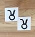 Taurus Zodiac Sign Temporary Tattoo, Set of 2