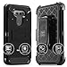 Evocel Trio Pro Series Phone Case Compatible with V20 (2016 Release) with Belt Clip Holster and Kickstand, Black