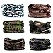 FAYBOX 6pcs Magic Wide Wicking Headbands For Men and Women Outdoor Headwear Bandana Sports Scarf Tube UV Face Mask for Workout Yoga Running