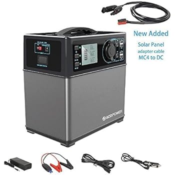 ACOPOWER 400Wh Portable Solar Generator Power Supply Energy Storage Lithium ion Battery Charged by Solar/AC Outlet/Cars with 300W AC Pure Sine Wave Inverter