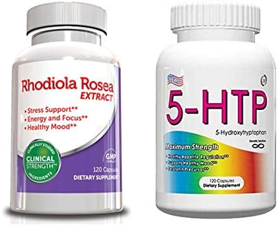 5 HTP Supplement & Rhodiola Rosea, 120 Capsules 4 Month Supply