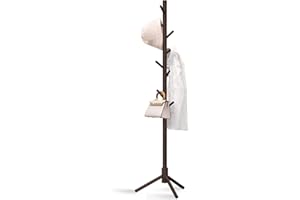 Z&L HOUSE Coat Rack Freestanding, Pure Natural Solid Wooden Coat Tree, 8 Hooks And Adjustable Height Floor Hanger, Used In The Bedroom Living Room Office To Hang Clothes, Hats, Bags