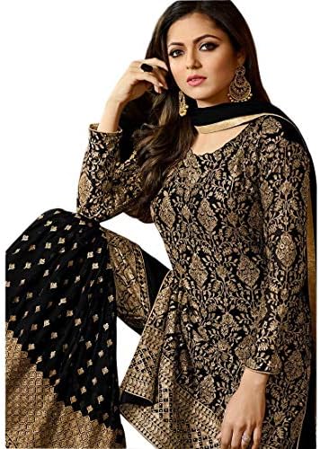 F4style Drashti Dhami Black Georgette Sharara Style Palazzo Suit (ER107108)