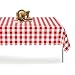 Grandipity 12 Pack Premium Disposable Plastic Picnic Tablecloth 54 Inch. x 108 Inch. Decorative Rectangle Table Cover - Red Checkered Gingham