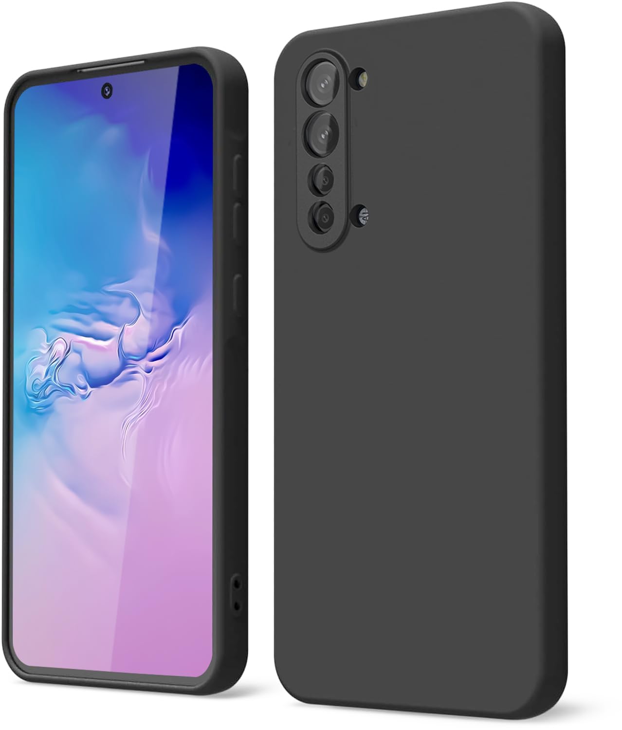 GOGME Phone Case for OPPO Find X2 Lite with Anti-Scratch Microfiber Lining Liquid Silicone Shockproof Protective Back Cover Slim Soft TPU Bumper Shell, Black
