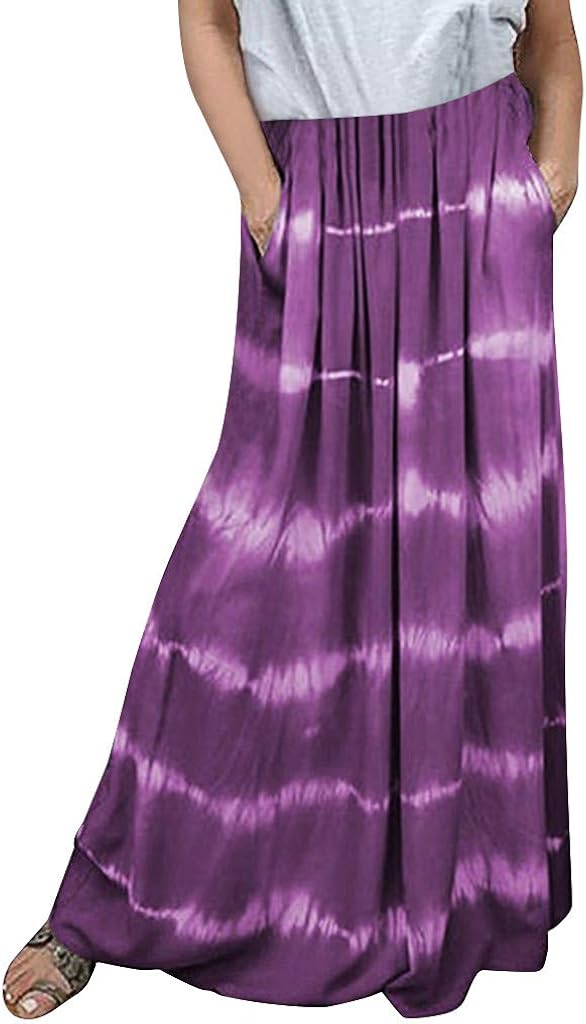 Women's Bohemian Style Elastic Waist Band Cotton Long Maxi Skirt Maxi Women Skirt Vintage