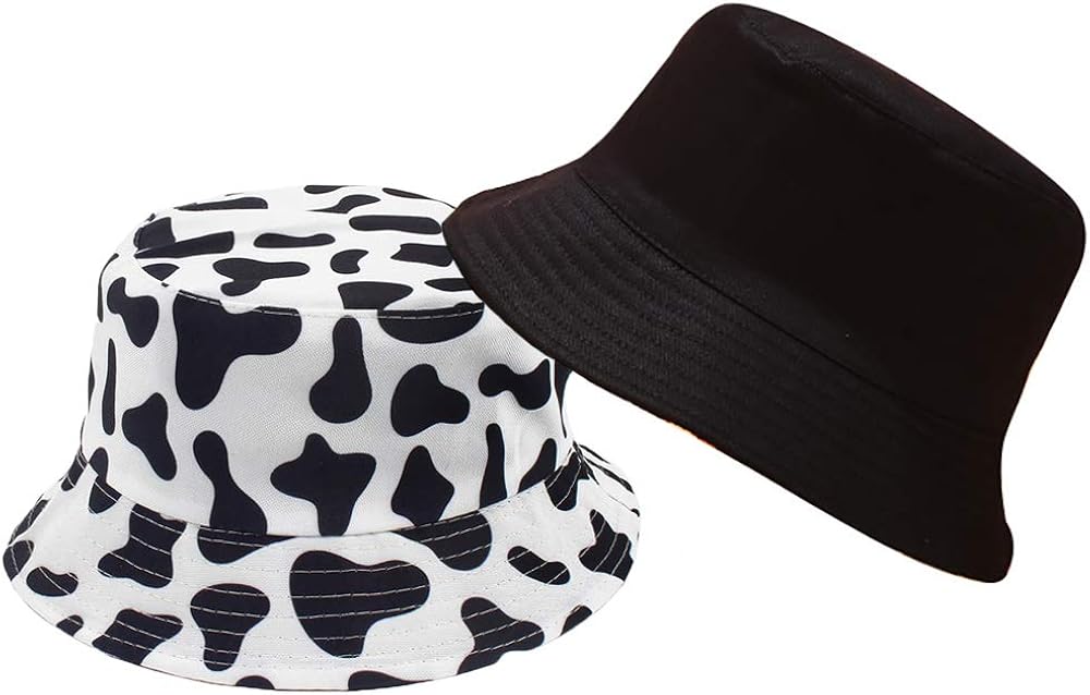 XYIYI Cow Print Bucket Hat Funny Fishing Hats for Women, Reversible Double-Side-Wear at  Women’s Clothing store
