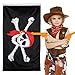 Hestya Jolly Roger Flag Pirate Skull Flag for Pirate Party Halloween Decoration Birthday Gift Pirate Day Christmas Gift, 3 by 5 Feet (Skull and Red Scarf, 2 Pieces)