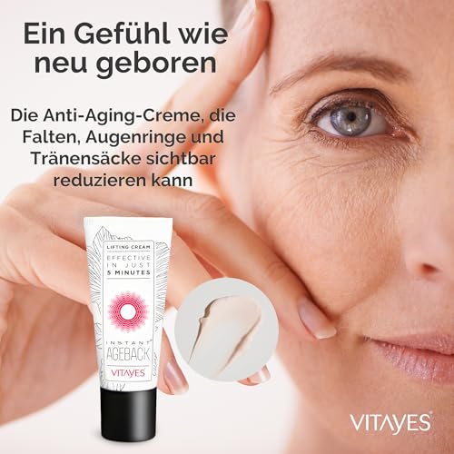Vitayes, Instant Ageback, Lifting Cream (15ml) - Smooth Skin in Just 5 Minutes An innovative solution from Germany against wrinkles, saggy skin and tear bags.