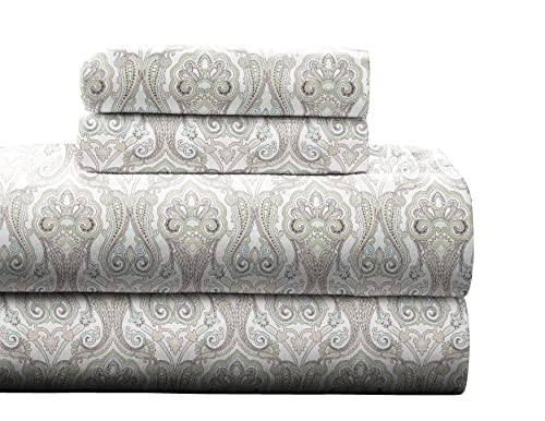 Photo 1 of Pointehaven Flannel 170 GSM Sheet Set,Cal King Paisley
