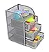 EasyPAG Mesh Desk Organizer 3 Drawer Mini Hutch, Silver