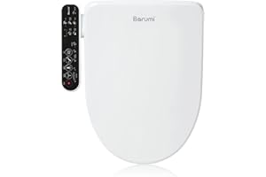 Barumi BM-4000 Elongated Bidet Attachment Toilet Seat, Smart Heated Seat, Air Dryer, Warm Water & Pressure Control, Self-Cleaning, Child & Eco Mode, Self Cleaning -SS Spray Nozzle with Massage