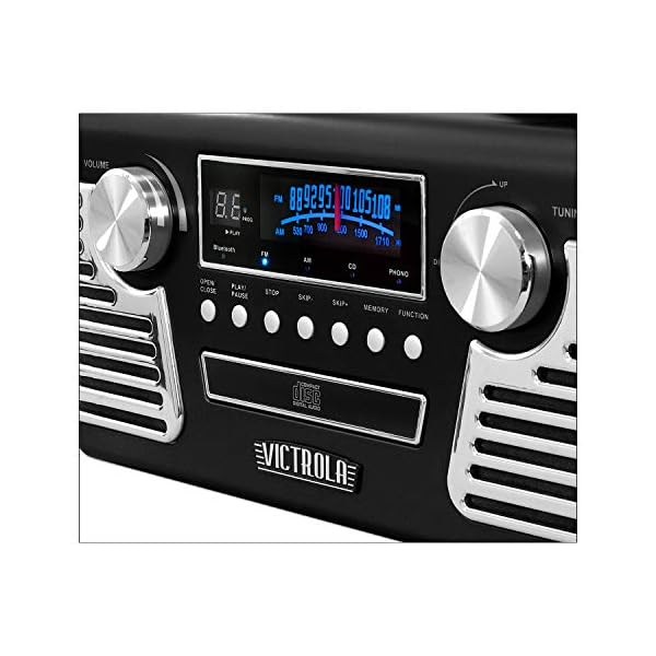 Tocadisco Victrola V50-200 BK 3 Vel Graba a MP3 Bluetooth Radio CD - Imagen 3