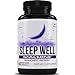 Sleep Well Natural Sleep Aid Supplement - Vegan Non Habit Forming Herbal Sleeping Pills to Calm, Relax Fast, Support Rest & Wake Refreshed. Melatonin, Valerian, Chamomile & More - 60 Veggie Capsules