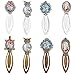 SUNNYCLUE 16PCS 8 Styles Mixed Color Bookmark Pendant Tray Kit Include 8pcs Oval Round Metal Bookmark Cabochon Setting with 8pcs Clear Glass Cabochon for DIY School Office Supplies Book Gifts Making