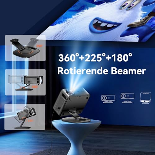 Projector 4K 1500 ANSI & Google TV/Auto Focus: Full HD 1080P 38000 Lumen XIWBSY Smart Projector with WiFi 6, Bluetooth 5, Voice Assistant, Home Cinema & Outdoor Projector